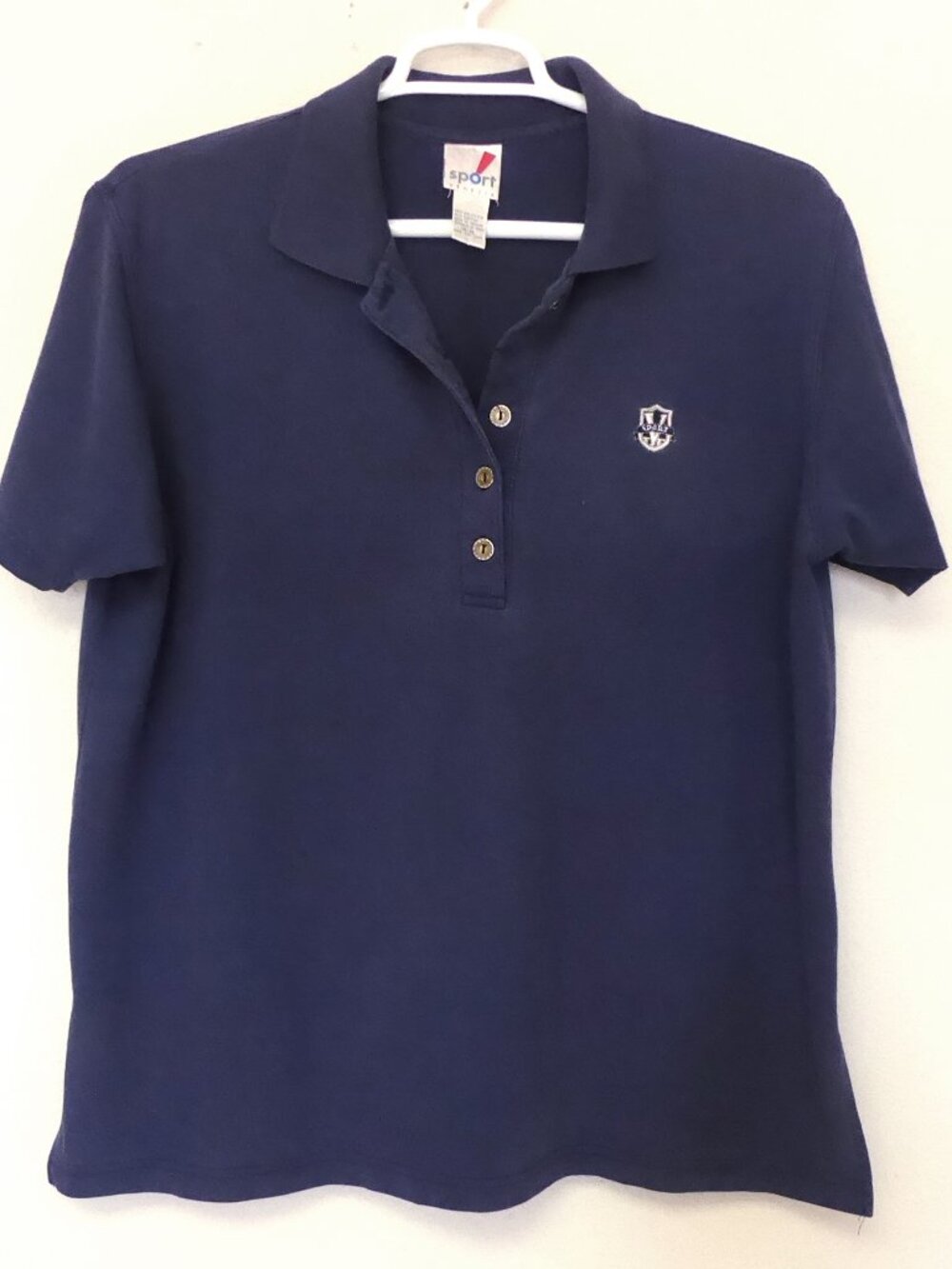 1990s Vintage Venezia Sport women's plus size navy blue polo shirt size 14/16